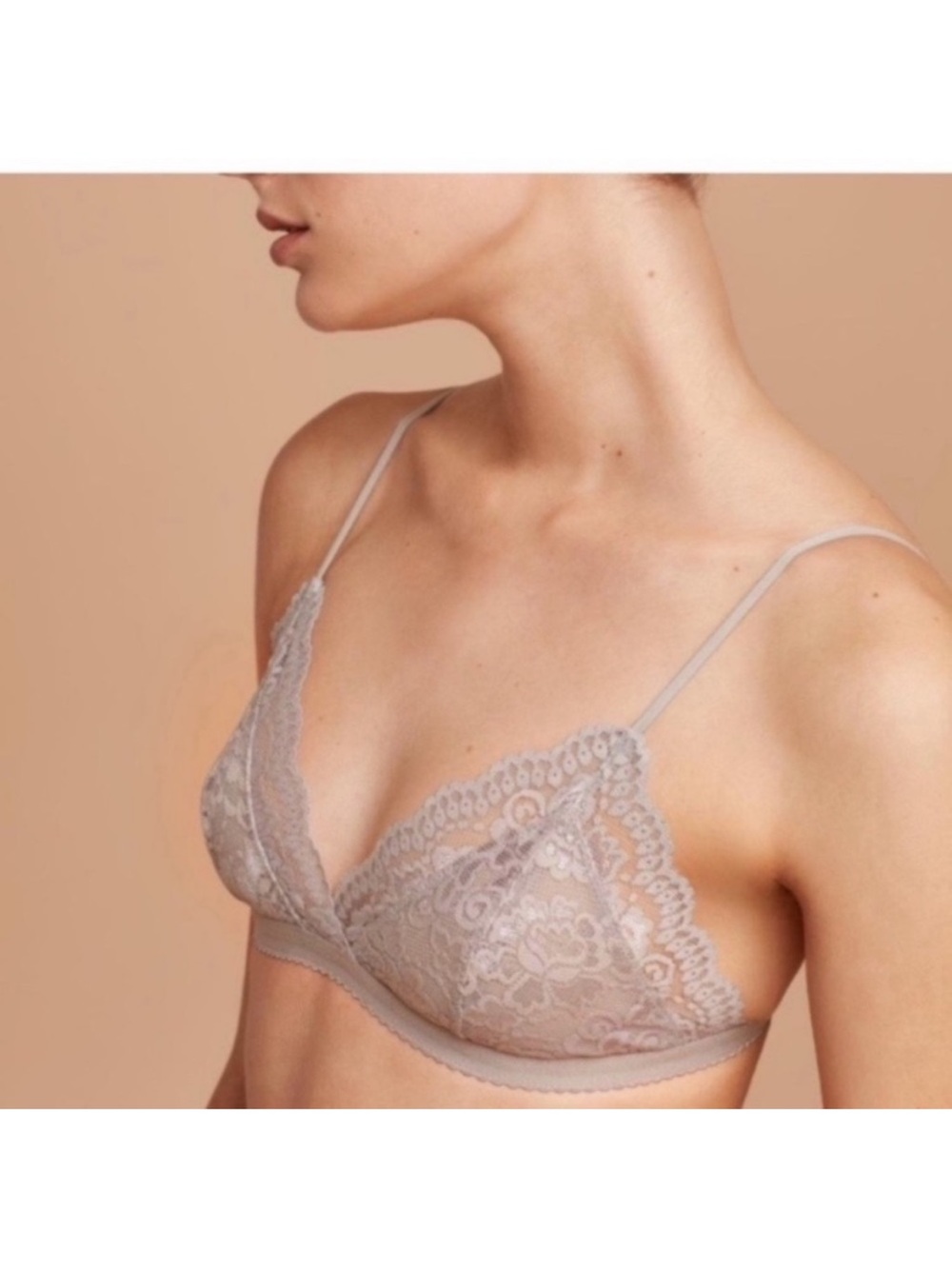 Talula Lace Monterey Triangle Bra Bralette Lavender Mauve